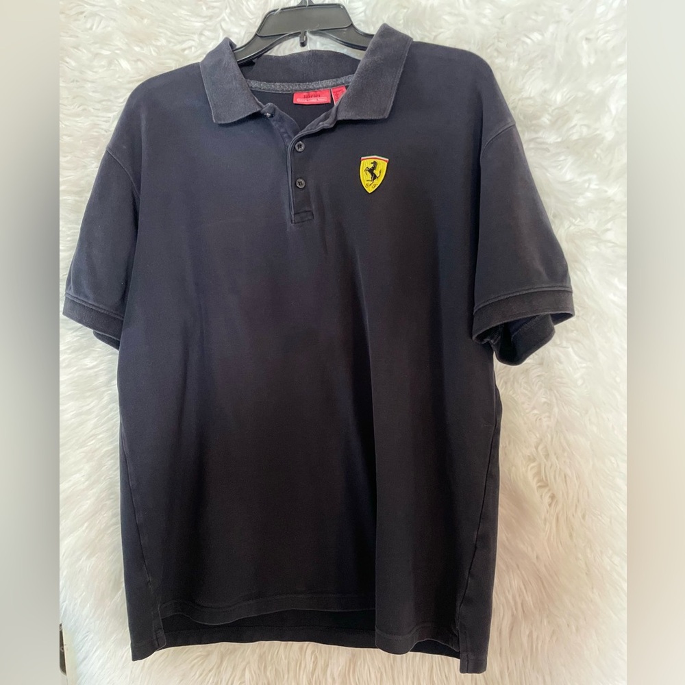 Scuderia Ferrari Men’s Short Sleeve Black Pol Shirt. Size XL. Genuine Product